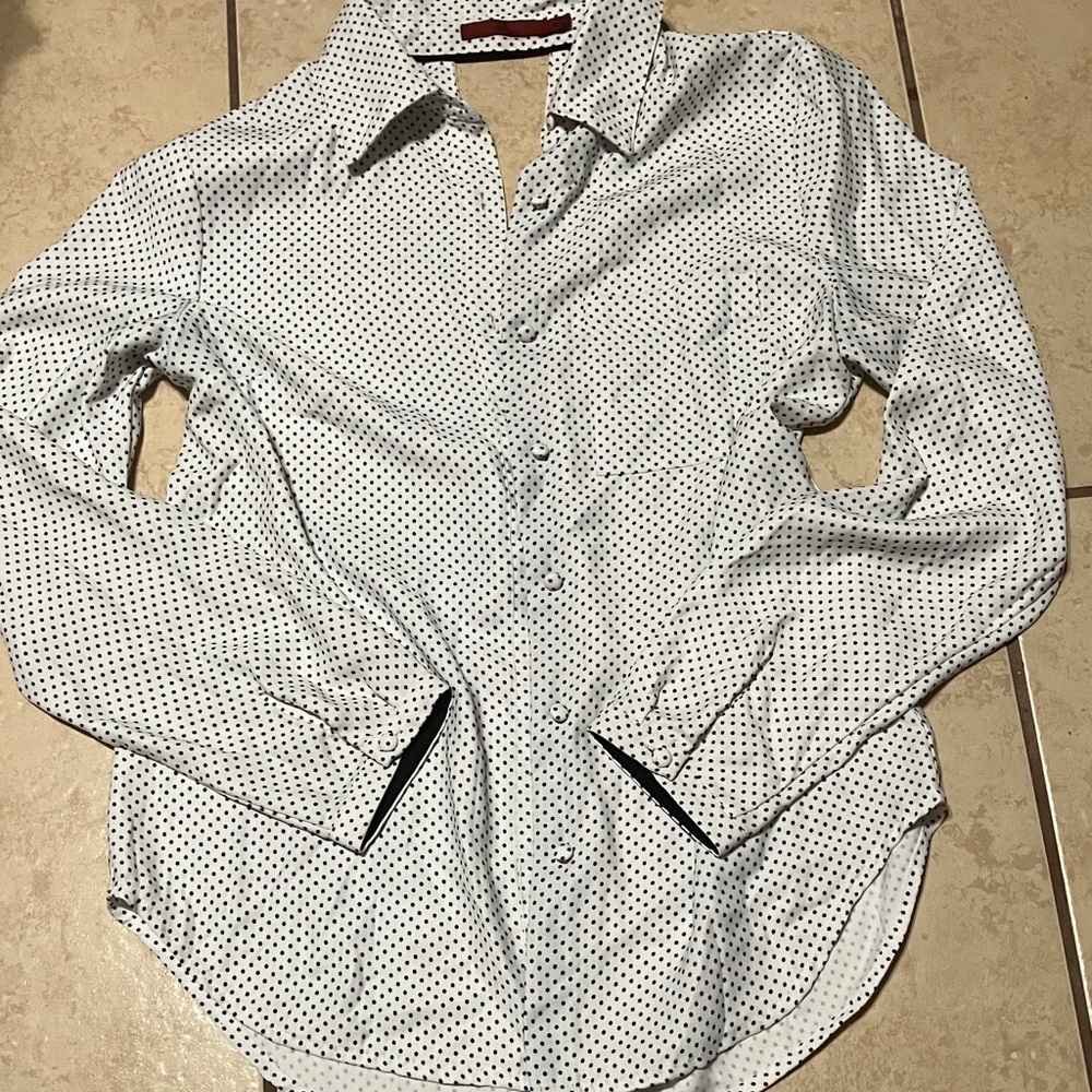 Men's White Polka Dot Shirt